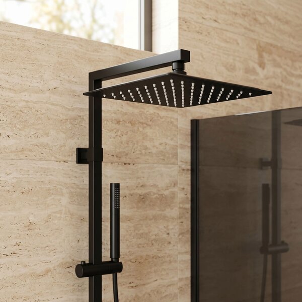 Štvorcová hlavová sprcha REA JS-P015B 25cm Black