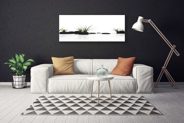 Obraz Canvas Tráva kamene umenie 125x50 cm