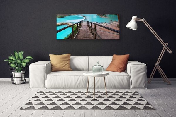 Obraz Canvas Schody jazero architektúra 125x50 cm