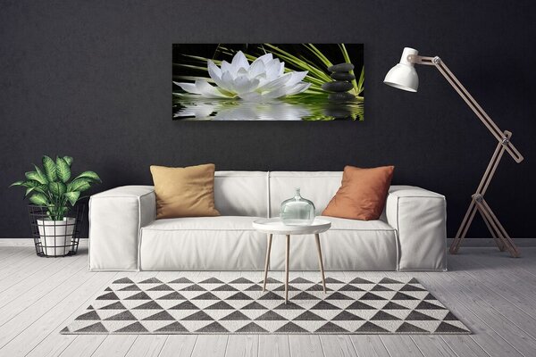 Obraz Canvas Kvety kamene zen voda 125x50 cm