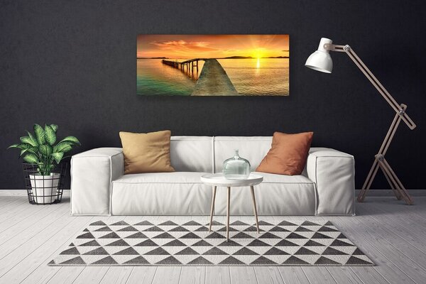 Obraz Canvas More slnko most krajina 125x50 cm