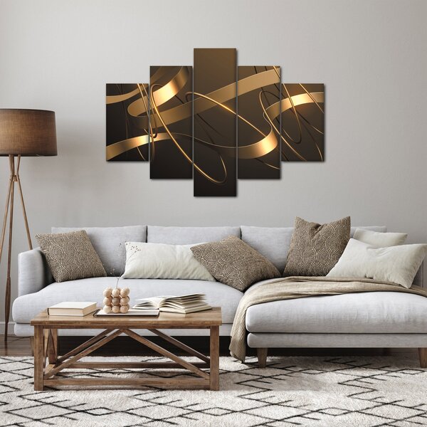 Obraz - Bronzové stuhy (150x105 cm)