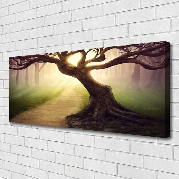 Obraz Canvas Strom lúče slnko 125x50 cm