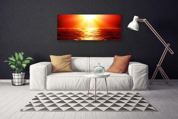 Obraz Canvas Západ slnka more vlna 125x50 cm