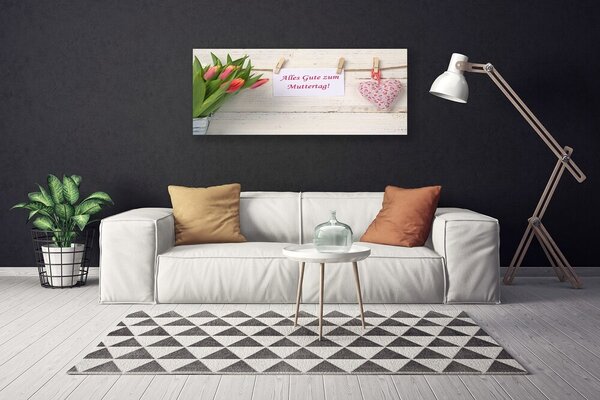 Obraz Canvas Tulipány srdce umenie 125x50 cm