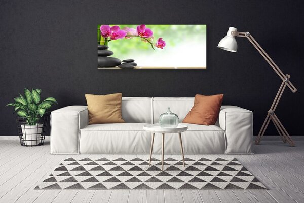 Obraz Canvas Bambusové výhonky kamene zen kúpele 125x50 cm