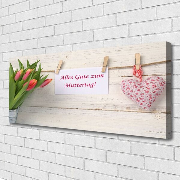 Obraz Canvas Tulipány srdce umenie 125x50 cm