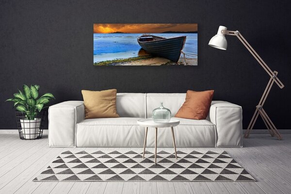Obraz Canvas Loď more pobrežie pláž 125x50 cm