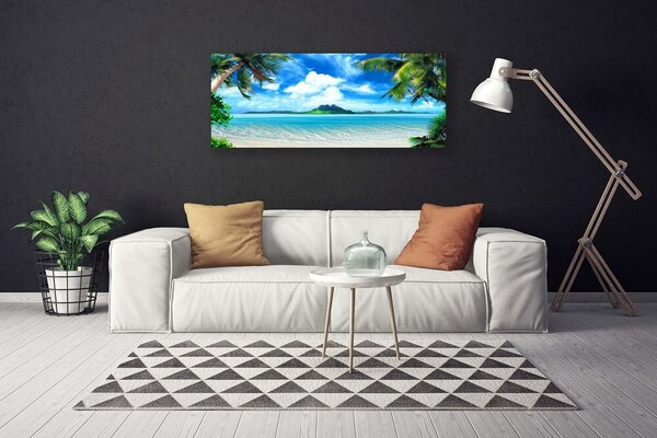 Obraz Canvas Palmy more tropický ostrov 125x50 cm