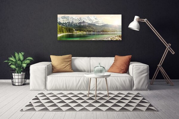 Obraz Canvas Hory les jazero príroda 125x50 cm