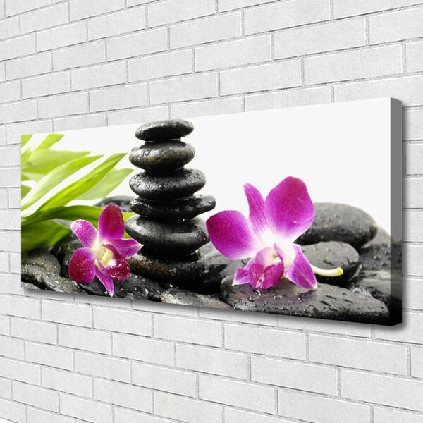Obraz Canvas Kamene zen kúpele orchidea 125x50 cm