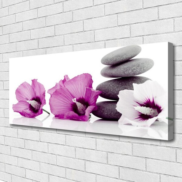 Obraz Canvas Kvety kamene zen kúpele 125x50 cm