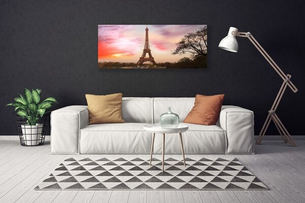 Obraz na plátne Eiffelova veža architektúra 125x50 cm