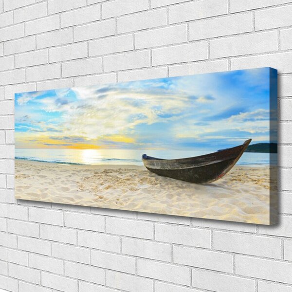 Obraz Canvas Szklane loďku plaża morze 125x50 cm