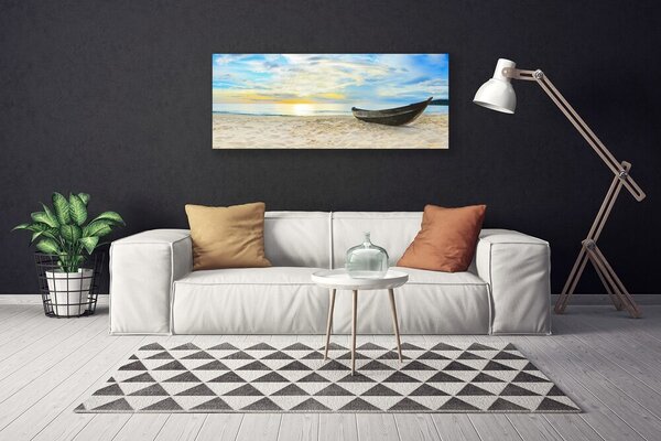 Obraz Canvas Szklane loďku plaża morze 125x50 cm