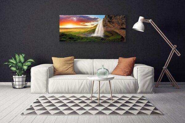 Obraz na plátne Hora vodopád príroda 125x50 cm