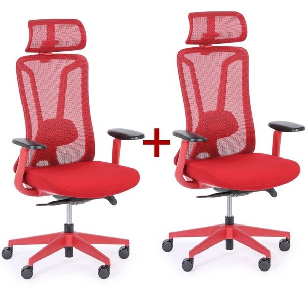 Kancelárska stolička MIDA 1+1 ZADARMO, červená