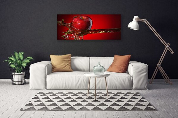 Obraz na plátne Jablko voda kuchyňa 125x50 cm
