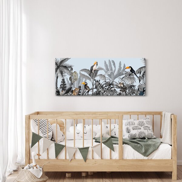 Obraz zvierat v tropickom lese (120x50 cm)