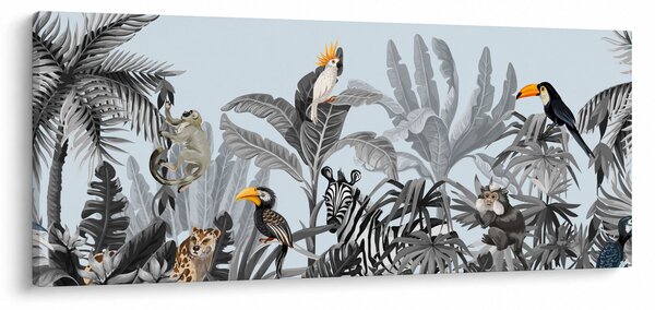 Obraz zvierat v tropickom lese (120x50 cm)