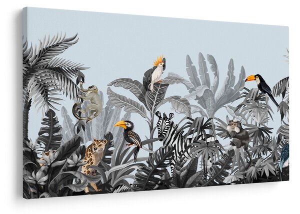 Obraz zvierat v tropickom lese (90x60 cm)