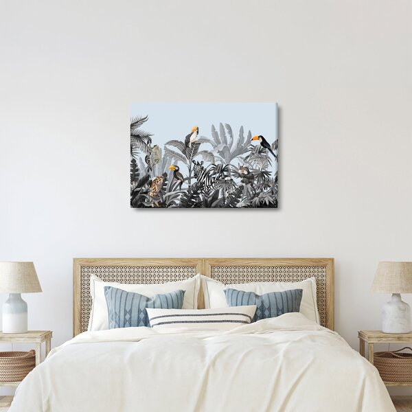 Obraz zvierat v tropickom lese (70x50 cm)