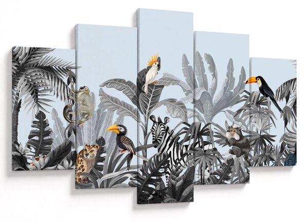 Obraz zvierat v tropickom lese (150x105 cm)