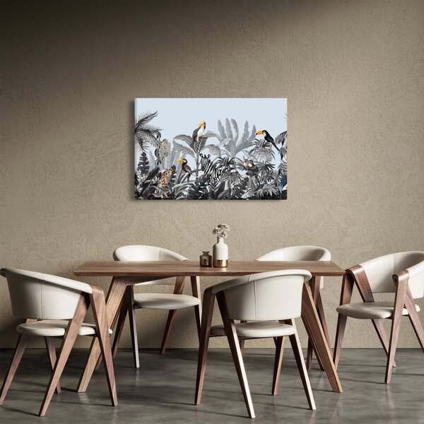 Obraz zvierat v tropickom lese (90x60 cm)
