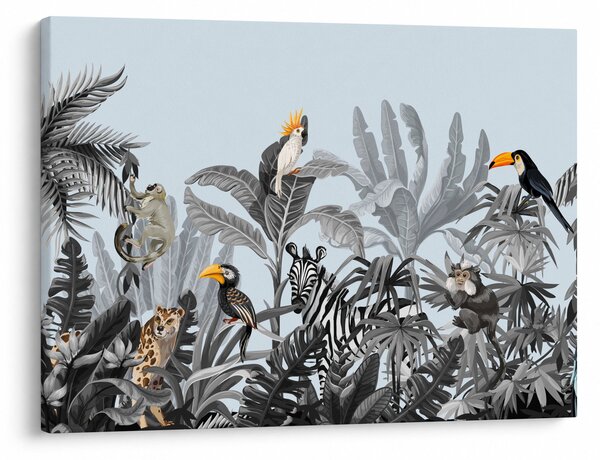 Obraz zvierat v tropickom lese (70x50 cm)