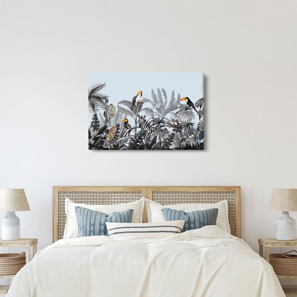 Obraz zvierat v tropickom lese (90x60 cm)