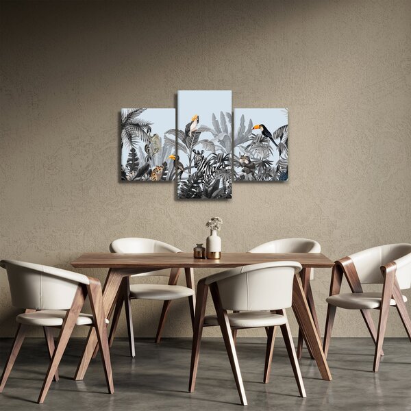 Obraz zvierat v tropickom lese (90x60 cm)