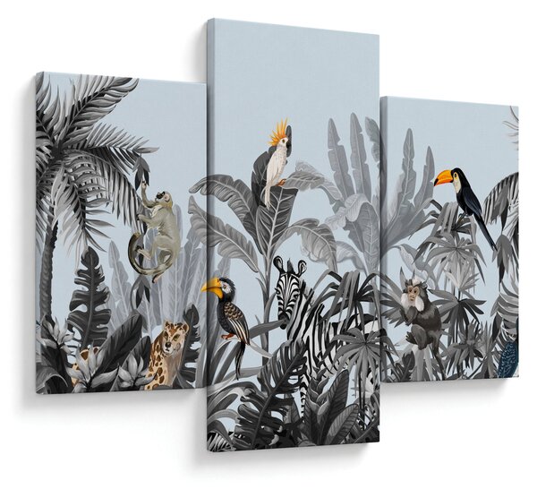 Obraz zvierat v tropickom lese (90x60 cm)
