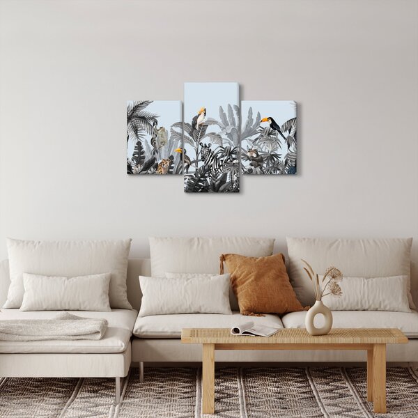 Obraz zvierat v tropickom lese (90x60 cm)
