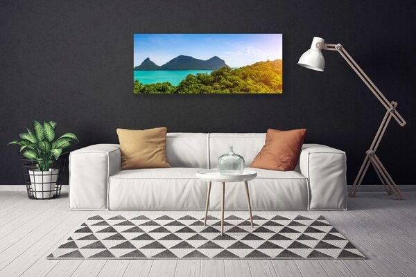 Obraz Canvas Hory more stromy príroda 125x50 cm
