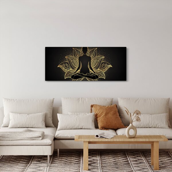 Obraz siluety v lotusovom kvete (120x50 cm)