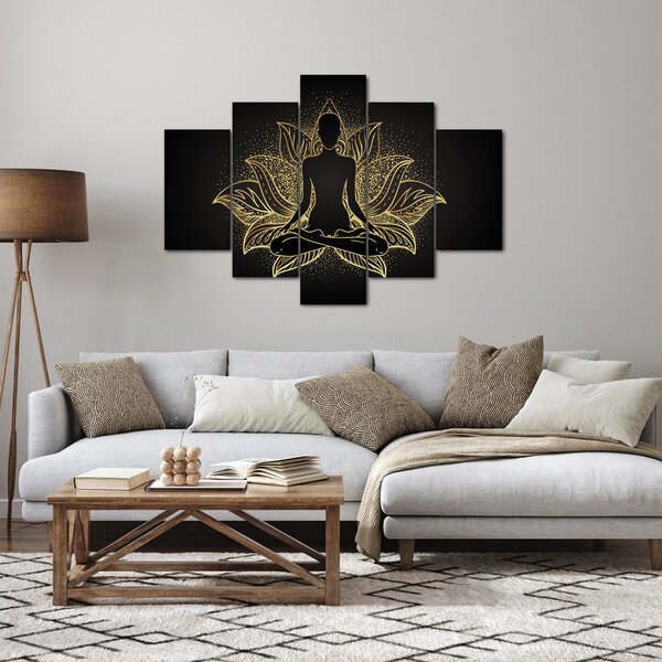 Obraz siluety v lotusovom kvete (150x105 cm)