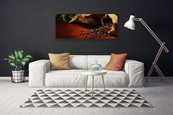 Obraz Canvas Káva zrnká kuchyňa 125x50 cm