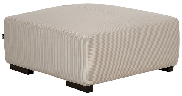 Taburet béžový menčestrový čalúnený 80 x 80 x 35 cm štvorcový minimalistický moderný dizajn
