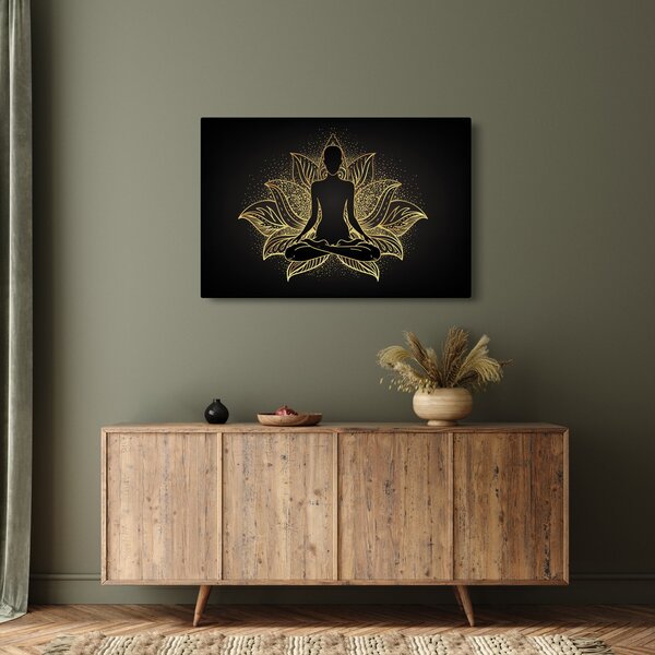 Obraz siluety v lotusovom kvete (90x60 cm)