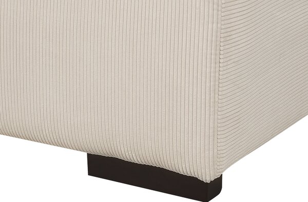 Taburet béžový menčestrový čalúnený 80 x 80 x 35 cm štvorcový minimalistický moderný dizajn