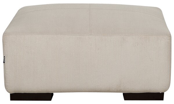 Taburet béžový menčestrový čalúnený 80 x 80 x 35 cm štvorcový minimalistický moderný dizajn