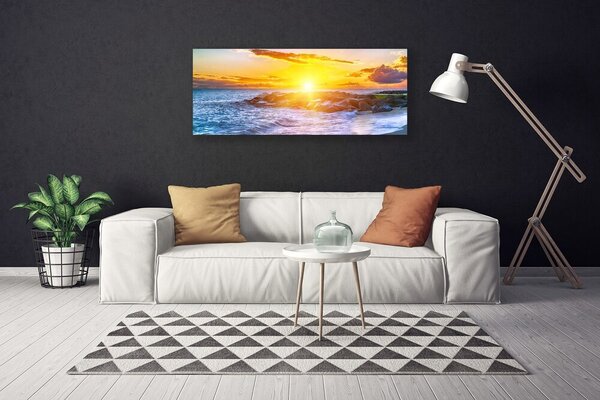 Obraz Canvas Západ slnka more pobrežie 125x50 cm