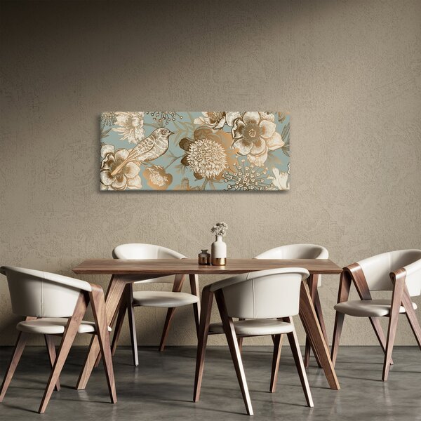Obraz zlatých kvetov (120x50 cm)