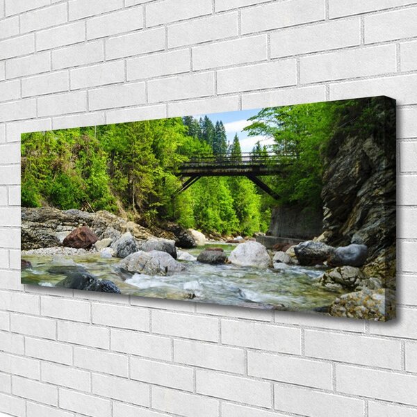 Obraz Canvas Drevený most v lese 125x50 cm