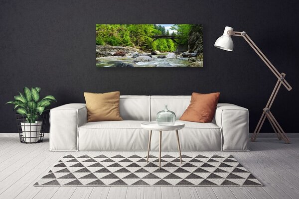 Obraz Canvas Drevený most v lese 125x50 cm