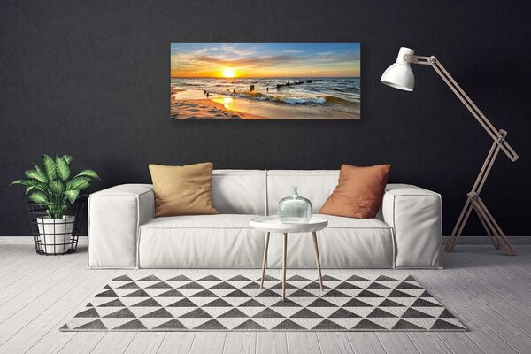 Obraz Canvas More západ slnka pláž 125x50 cm