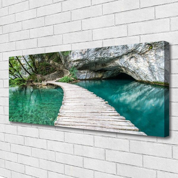 Obraz Canvas Most jazero architektúra 125x50 cm