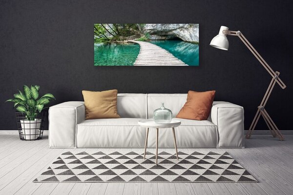 Obraz Canvas Most jazero architektúra 125x50 cm