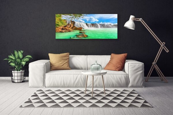 Obraz Canvas Vodopád jazero príroda 125x50 cm