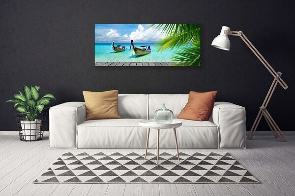 Obraz Canvas Loďky more príroda 125x50 cm